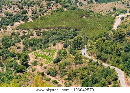 Rocky Landscape Around Siurana De Prades, Tarragona, Catalunya, Spain. Top View.