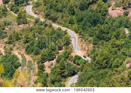Rocky Landscape Around Siurana De Prades, Tarragona, Catalunya, Spain. Top View.