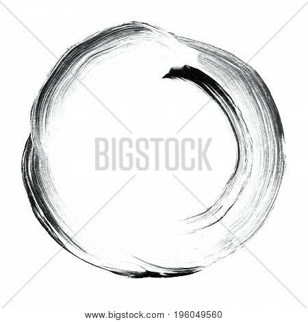 Abstract Circle Acrylic And Watercolor Painted Background.