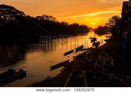 Golden Sunrise On Don Det