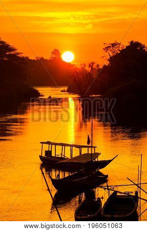 Golden Sunrise On Don Det