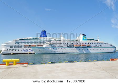 Tallin, Estonia-July 07, 2017: P&O line cruise ship :Aurora