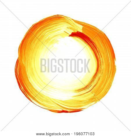 Abstract Circle Acrylic And Watercolor Painted Background.