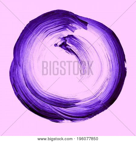 Abstract Circle Acrylic And Watercolor Painted Background.