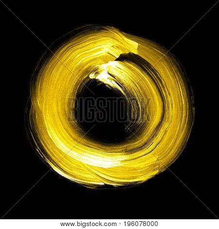 Abstract Ring Background With Painted Acrylic Swirling Backdrop.