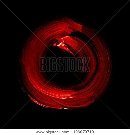 Abstract Ring Background With Painted Acrylic Swirling Backdrop.