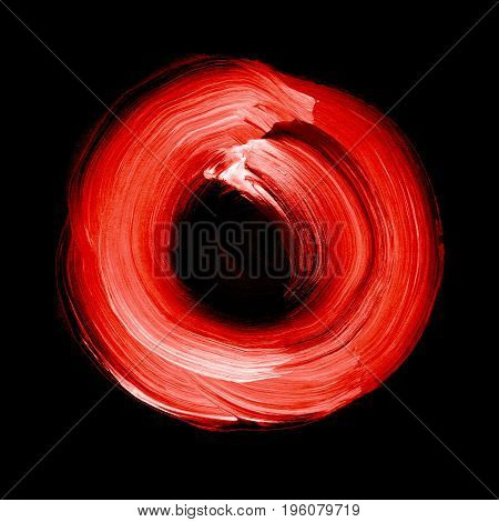 Abstract Ring Background With Painted Acrylic Swirling Backdrop.