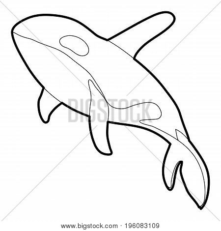 Grampus icon in outline style isolated on white vector illustration