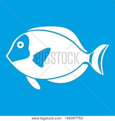 Surgeon fish icon white isolated on blue background vector illustration