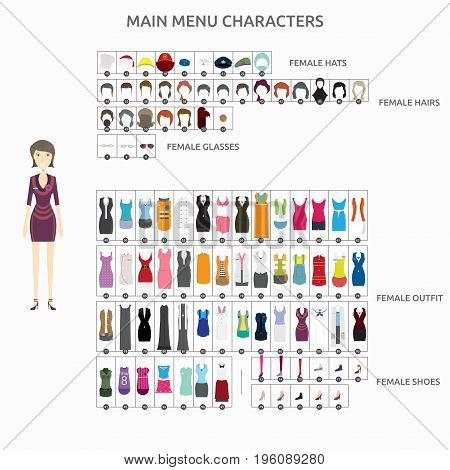 Character Creation Reservation lady | set of vector character illustration use for human, profession, business, marketing and much more.The set can be used for several purposes like: websites, print templates, presentation templates, and promotional mater
