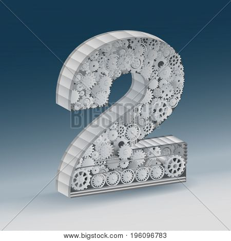 industry number two alphabet concept of industrial business. 
vector realistic.