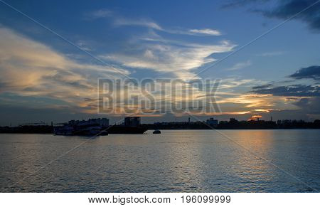 View from Babu ghat , kolkata at the time of Sunset.