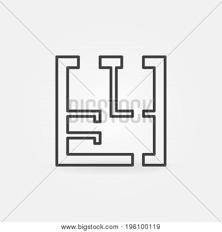 House plan thin line icon - vector simple architectural sign or design element