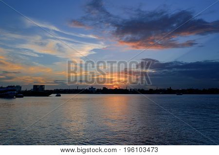 View from Babu ghat , kolkata at the time of Sunset.