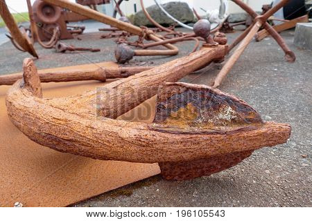 Rusty Anchor Of An Old Fishing Boat