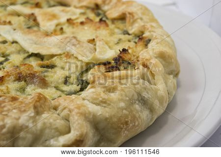 salty cake with italian zucchini and pasta brisee