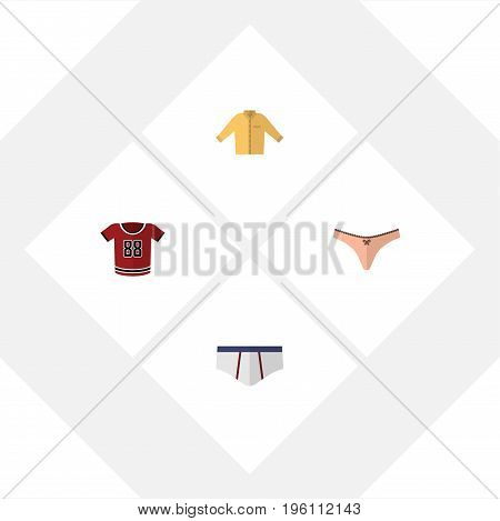 Flat Icon Dress Set Of Banyan, Underclothes, Lingerie And Other Vector Objects