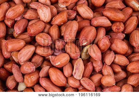 Peanuts. Close up of fried peeled and salted peanuts.