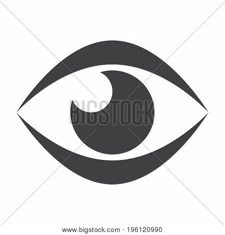 Ophthalmology concept with eye, vector black silhouette