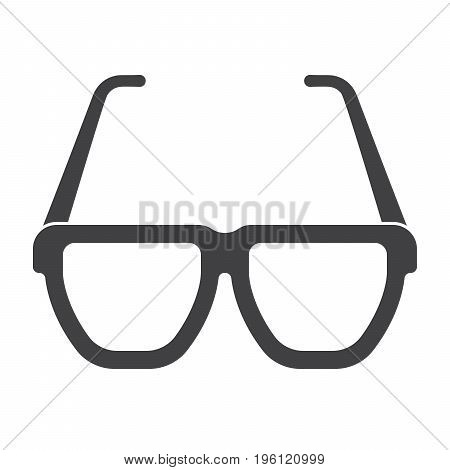 Opticianry concept with glasses, vector silhouette on white background