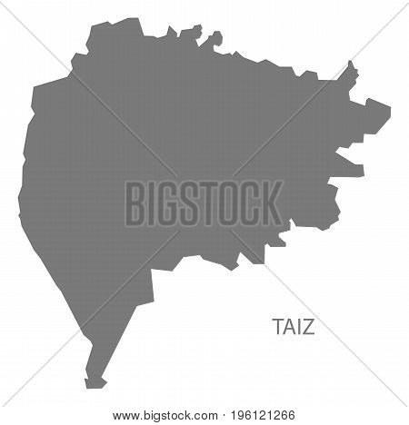 Taiz Yemen Governorate Map Grey Illustration Silhouette Shape