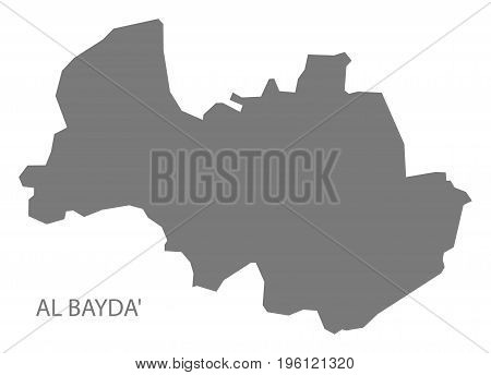 Al Bayda Yemen Governorate Map Grey Illustration Silhouette Shape