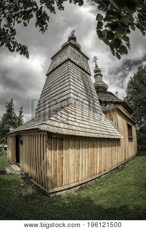 Wooden Church In Village Ladomirova, Slovakia