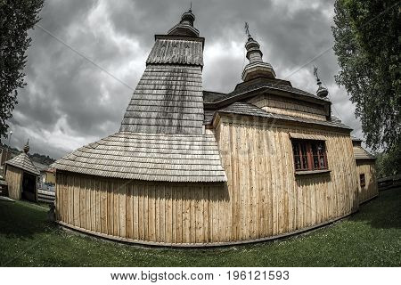 Wooden Church In Village Ladomirova, Slovakia