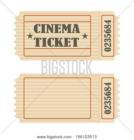 Retro movie ticket icon retro movie ticket. Flat design vector illustration vector.