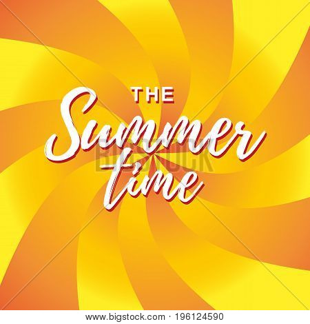 Summer time vector banner design. Vector illustration.