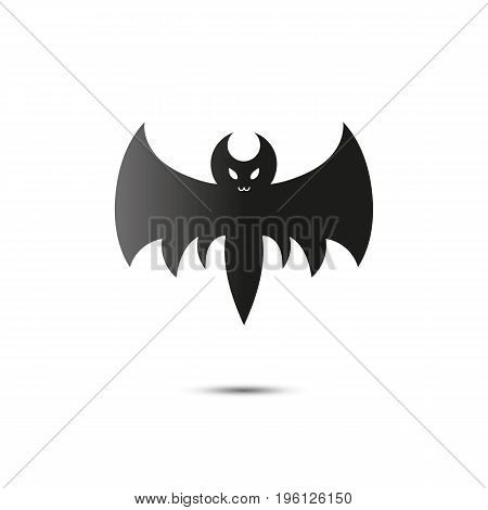 Halloween flying bat isolated on white background. Vector.