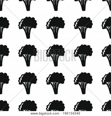Broccoli black simple silhouette vector seamless pattern. Black vegetable stylish texture. Repeating broccoli vegetables seamless pattern background for vegetable design and web