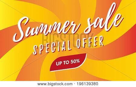 Summer sale banner. Special offer. Vector illustration.