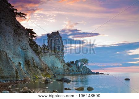 limestone pillars raukars at Gotland, Sweden