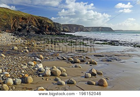 Gravel beach in Brittany France (Plage de Veryac'h)