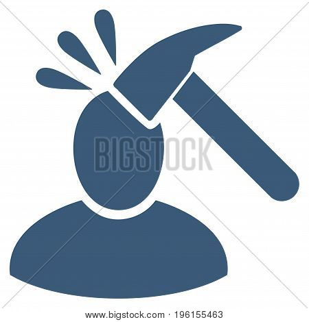 User Shock vector icon. Flat blue symbol. Pictogram is isolated on a white background. Designed for web and software interfaces.