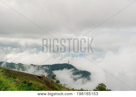 View nature mountain sky and fog phu tubberk thailand
