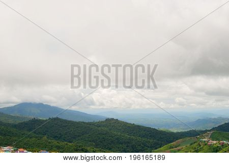 View nature mountain sky and fog phu tubberk thailand