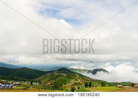 View nature mountain sky and fog phu tubberk thailand