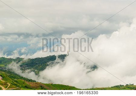 View nature mountain sky and fog phu tubberk thailand