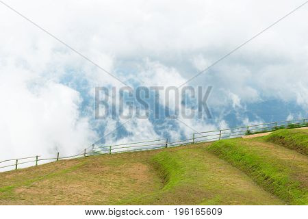 View nature mountain sky and fog phu tubberk thailand