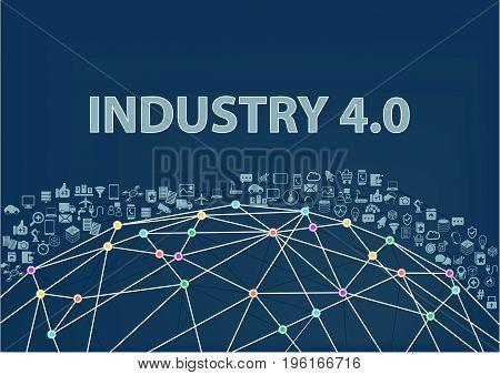 Industry 4.0 vector illustration background. Internet of things