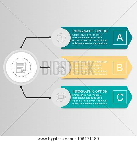 Vector elements for infographic. Template for diagram, graph, presentation and chart. Business concept with 3 options