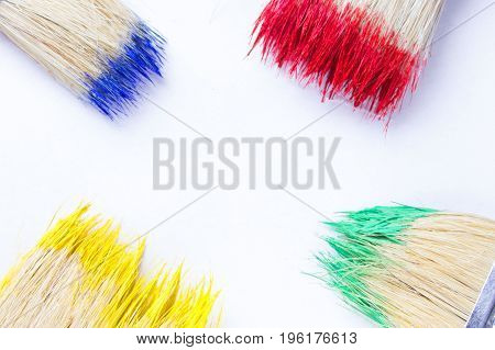 Paintbrushes In Colorful Paint