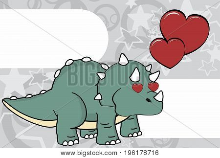 inlove baby triceratops cartoon expressions background in vector format very easy to edit