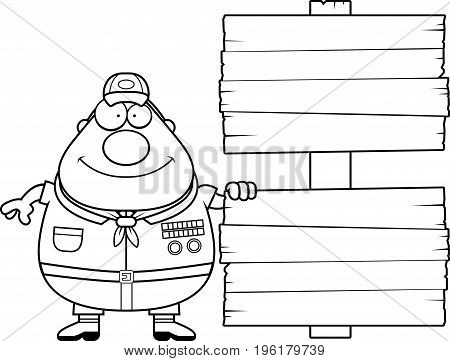 Cartoon Scoutmaster Sign