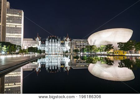 The Empire State Plaza in Albany New York is one of the most beauiful and architecturally stunning capital building complexes in the United States