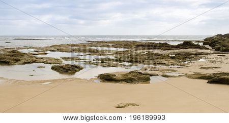 Beautiful spanish beach and landscape with rocks
