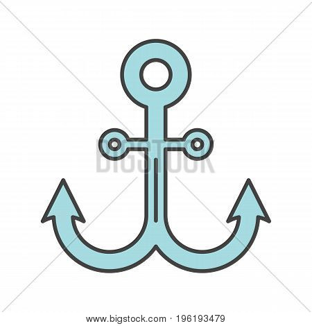 Anchor color icon. Anker. Isolated vector illustration