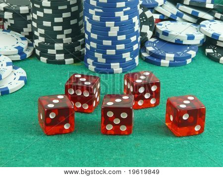 Repoker in rode casino dice